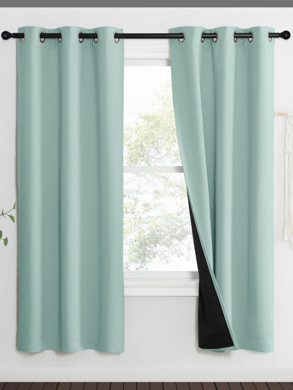Light Aqua Blackout Grommet Curtain Panel - Aqua